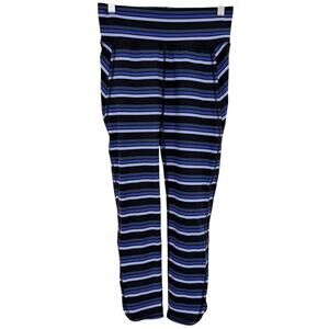 Free People Movement Womens Blue Striped Gidget Leggings Small Cropped Ankle